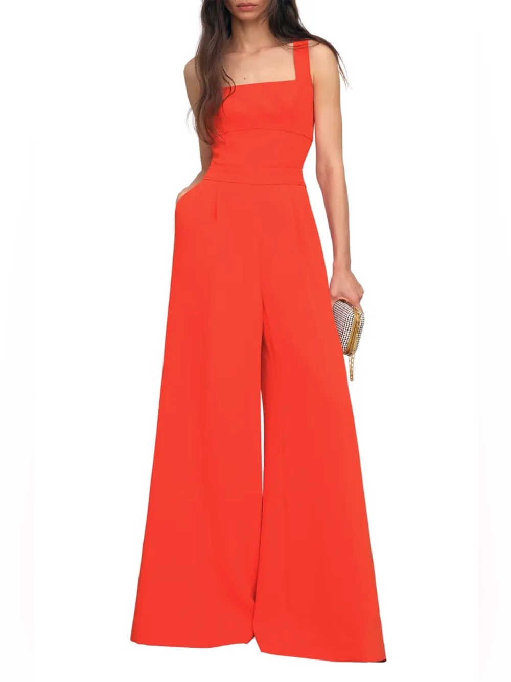 Reiss Bold Orange Wide-Leg Jumpsuit